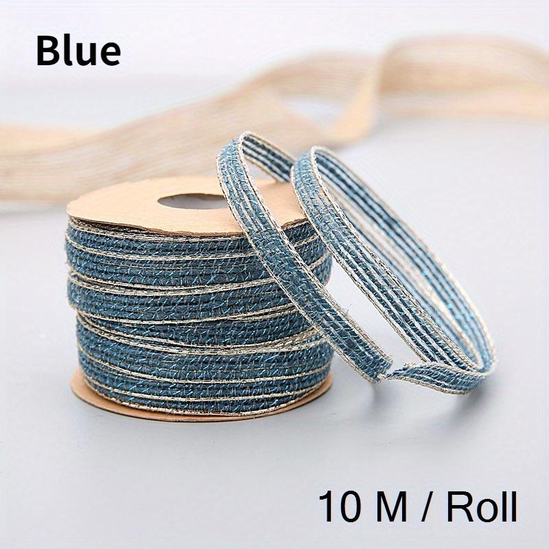 10M/Roll Vintage Jute Burlap Hessian Ribbon with Lace Rustic Wedding Party Decoration Christmas DIY Craft Gift Packing Webbing