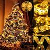 Christmas Ribbon Lights Tree Decoration Glow Fairy Strings Lights Battery Operated Ribbon for Xmas Decoration Weddings New Year Decor