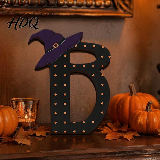 Знаки Хэллоуина из массива дерева Деревянные украшения BOO для настольного столика, многоуровневого подноса, декора тематической комнаты, креативные буквенные украшения, праздничные