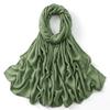 Muslim Modal Hijab Cotton Rayon Scarf for Women Double Stitching Wide Edge Rayon Shawl Islamic Thin Soft Viscose Turban Headband