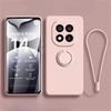 Чехол из жидкого силикона для Xiaomi Redmi Note 14 13 12 11 10 9 8 Pro Plus 5G 12S 11S Redmi 13C 12C 10C Чехол-подставка с кольцом и ремешком