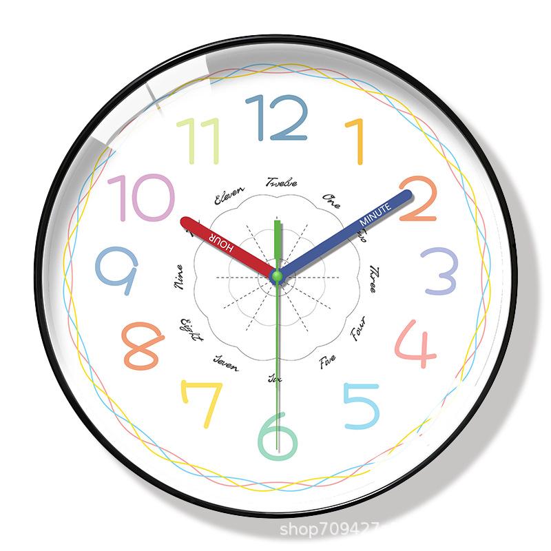 Wall clock 11 inch cartoon learning clock living room silent watch student wall clock children's room wall clock
