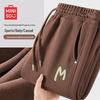 Men's Winter Plush Lined Loose Curved Leg Casual Pants