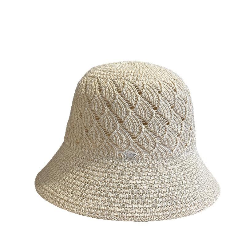 2026New solid color simple hollow breathable fisherman hat for women, summer casual versatile foldable bucket hat, sun hat