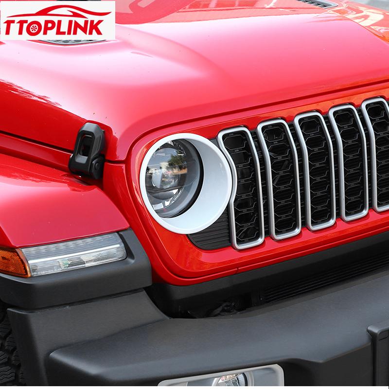 ABS Exterior Front Headlight Decorative Ring Cover for Jeep Wrangler JL 2024 Up Car Accessories