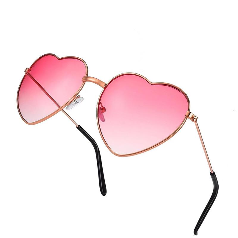 Солнцезащитные очки в корейском ретро-стиле в форме персикового сердца с линзами цвета океана - Модные унисекс очки в форме сердца