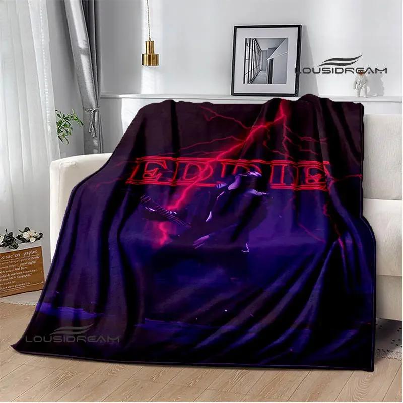 Eddie Munson Printed Flannel Throw Blanket Soft  Cozy for Home Travel Bedding Perfect Birthday Gift