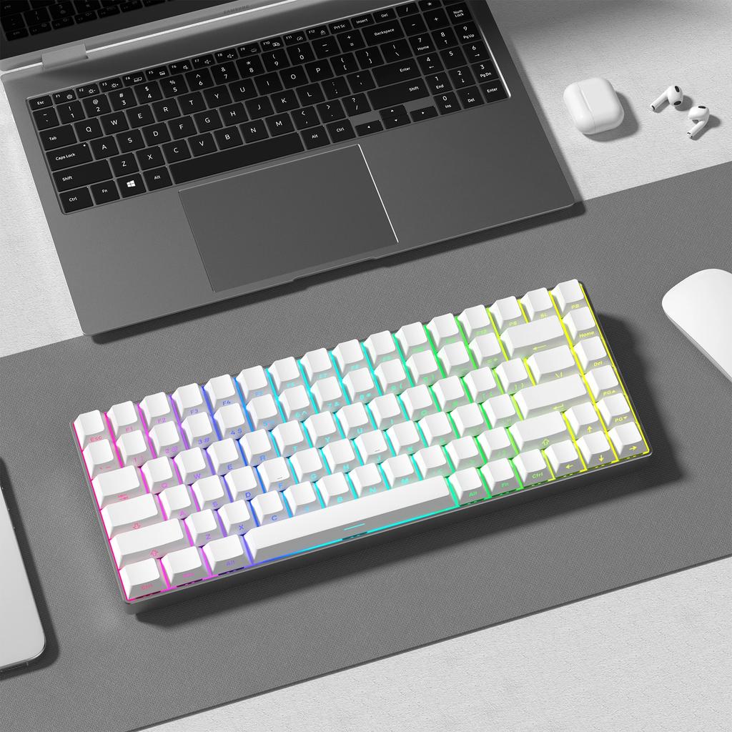 Xiaomi 133+ Keys White Side Printed Shine Through Keycaps Cherry Profile Double Shot PBT Keycaps for MX Switches Mechanical Keyboards