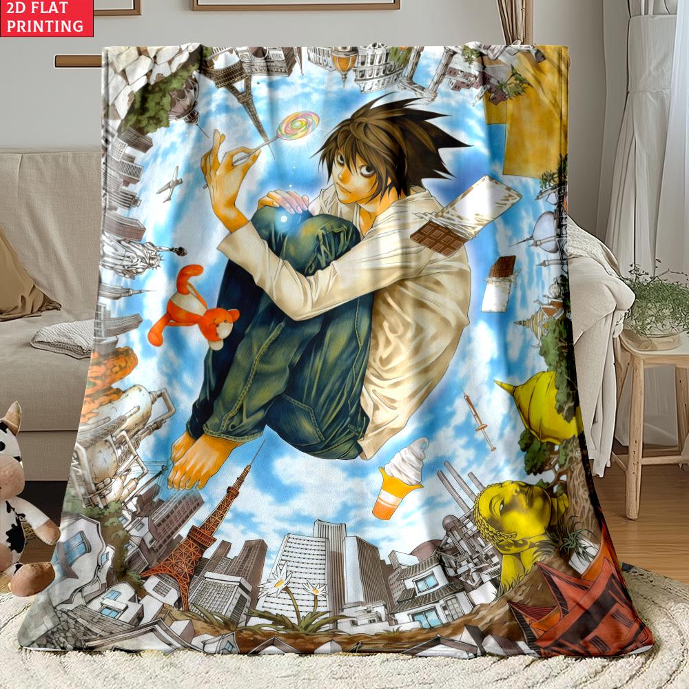 Anime Yagami with Chains Print thin Flannel Blanket for Living Room,Sofas Blankets,Lunch Break,blankets fluffy blanket