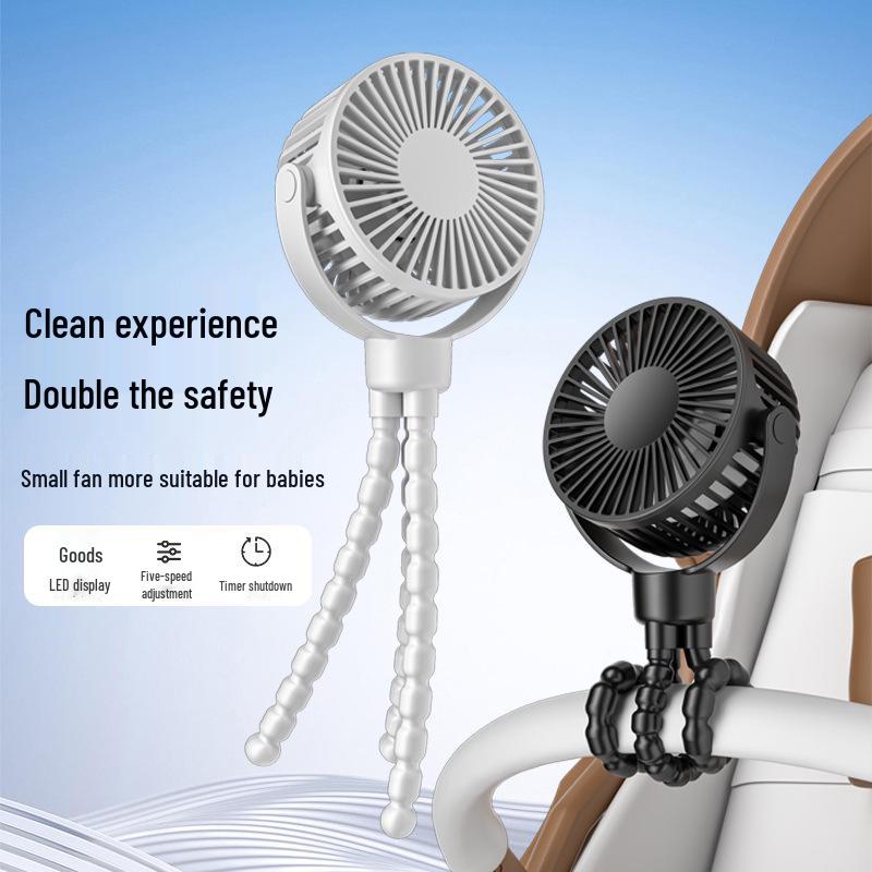 Multifunctional Octopus Stroller Fan: Silent, Timed, Detachable, Tripod, Portable Outdoor Fan