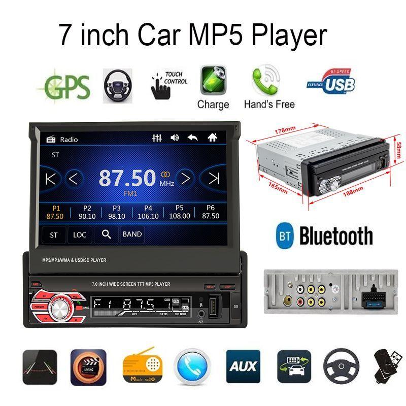 9601G Автомобильный GPS-навигатор Радио Стерео Универсальный 7-дюймовый только 1DIN FM Bluetooth MP3 MP4 Mp5 Аудио Музыкальный плеер с автономной картой