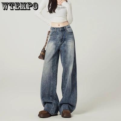 Джинсы широкие весна и лето новые ретро с высокой посадкой свободные прямые