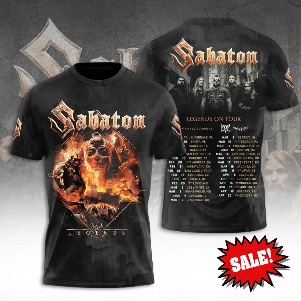 НОВАЯ 3D Футболка Sabaton Legends on Tour US250