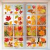 Thanksgiving Autumn Fall Leaves Window Clings Windows Doors Decorated with Maple Leaves Thanksgiving Glass Stickers Decoration