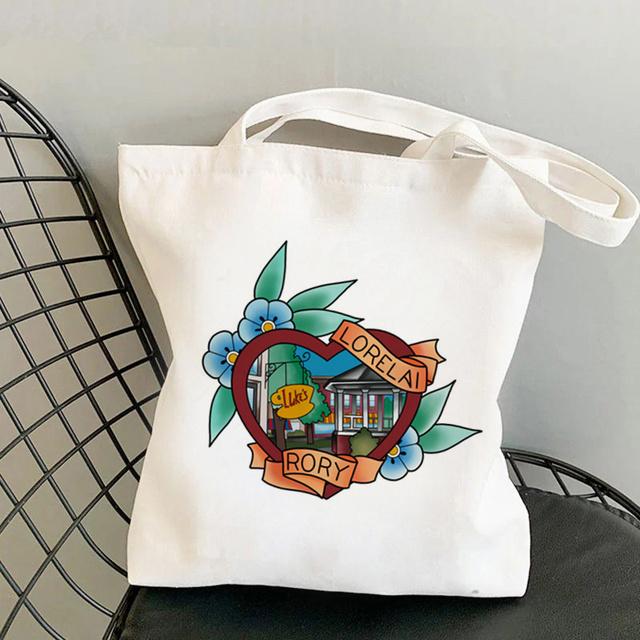 Сумка-шоппер Gilmore Girls Luke's с принтом, женская сумка-шоппер в стиле Харадзюку, сумка для покупок на плечо, женская холщовая сумка