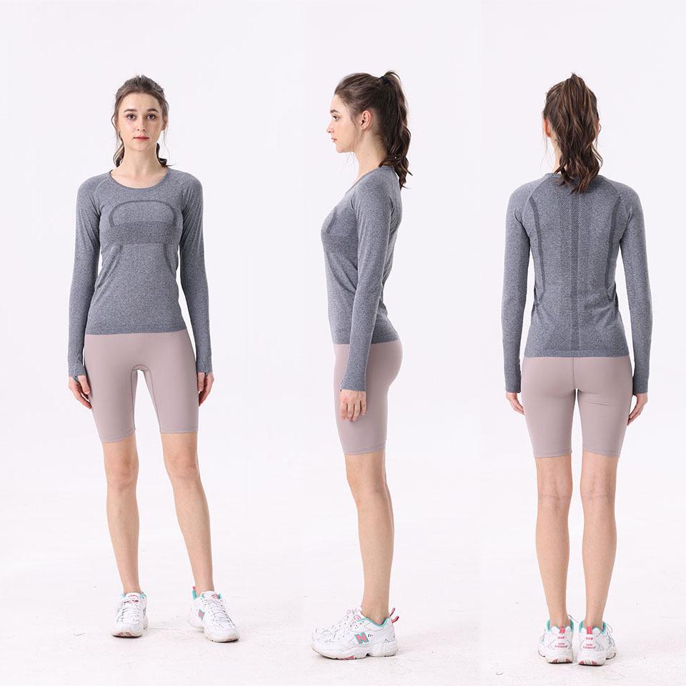 Женская футболка 2.0 для йоги с длинным рукавом, быстросохнущая - Высокоэластичная, облегающего кроя для бега и пилатеса.