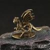 Solid Brass Warcraft Pterosaur Dragon Small Statue Desktop Ornament Mythical Beast Figurines Retro Home Feng Shui Decoration