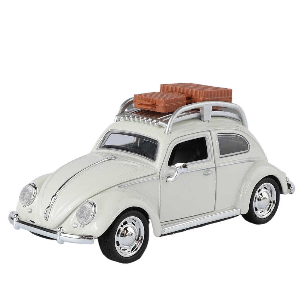 1/32 Volkswagen Beetle Alloy Die-cast Car Model Sound and Light Bring Back Pull Function Vehicle with Base Ornament Children's Gift