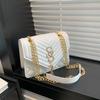 Ретро однотонная сумка-мессенджер с цепочкой, женская простая повседневная сумка, женская летняя новая модная сумка через плечо 2024 года