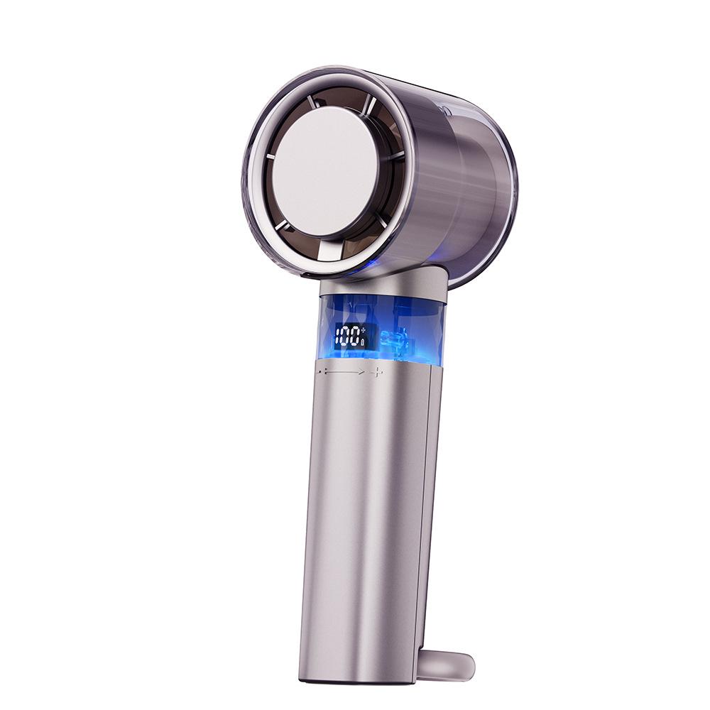High-Speed Portable USB Handheld Fan with Carabiner and Cold Compress Feature
