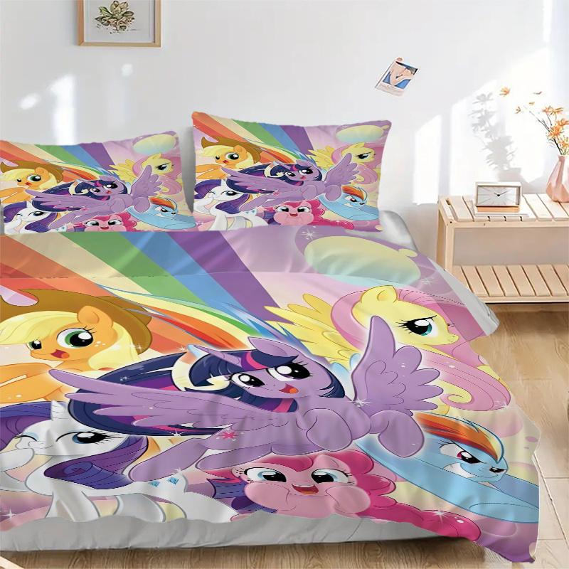 3 шт. My Little Pony Радужный Пони Летающие Крылья Домашний Комплект Постельного Белья-Универсальный Трех peças Костюм для Спальни, Гостевой Комнаты, Гостиной, Отеля-Фести