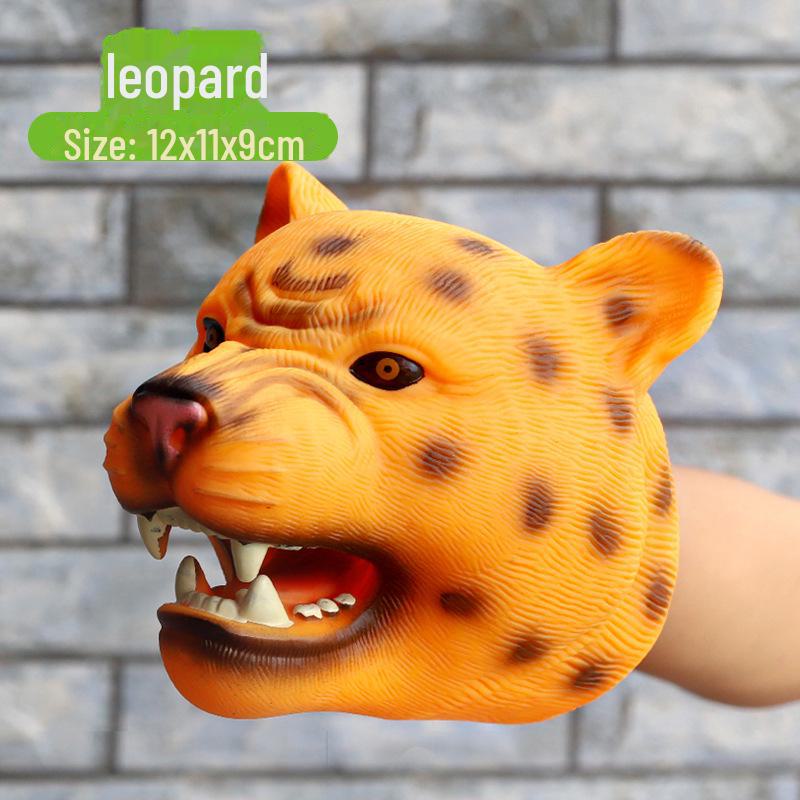 Перчатки для кукол-динозавров: Мягкая резиновая игрушка-модель трицератопса и тираннозавра для детей