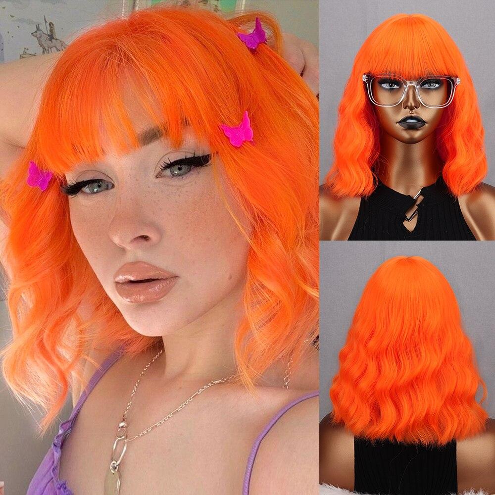 Синтетический Омбре белый серебристый натуральный волнистый короткий парик боб с челкой для косплея на каждый день натуральный парик с волнами