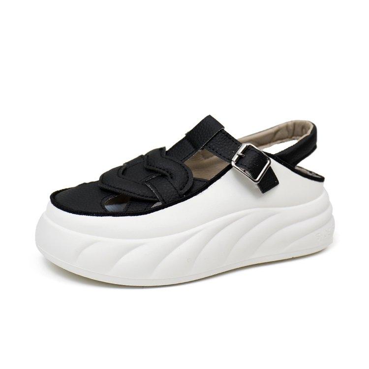 Сандалии Летние кроссовки Женские тенденции 2024 удобные кроссовки на полой танкетке Женские повседневные туфли для женщин Ретро сандалии женские