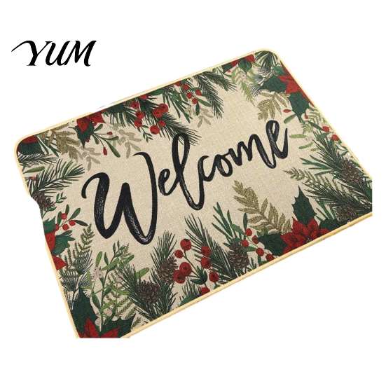 Festive Snowflake Area Rug Christmas Door Mat, Entrance Rug, 35" x 24" Non-Slip Washable Heavy Duty Mud Scraper Mat Welcome Water Absorbent
