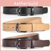 2024 Fashionable Black Buckled Pu Leather Belt For Men And Women Chic Everyday Style