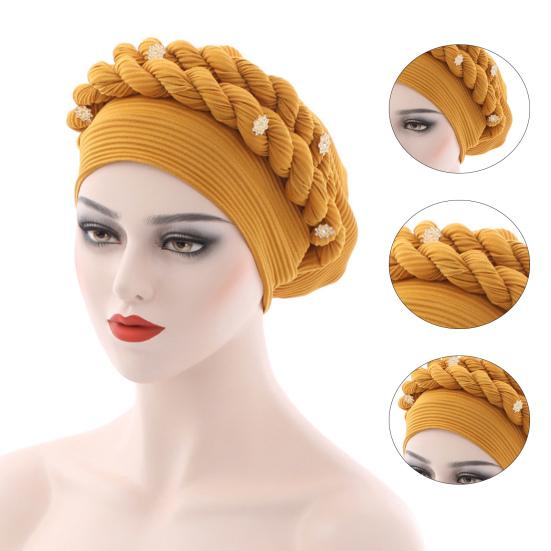 Turban Cap Flower Braids Headdress Lightweight Twist Headwrap Party Accessories