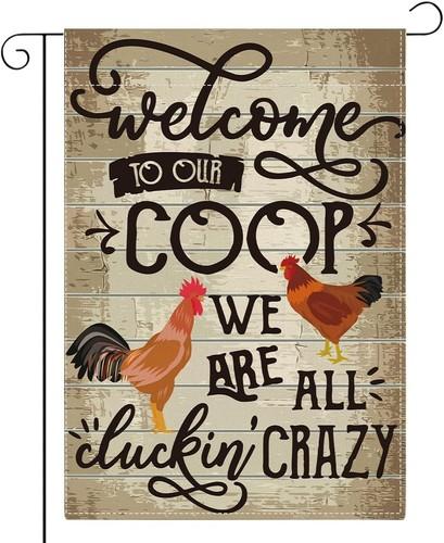 Funny Chicken Coop Garden ags for Outside Chicken Lover Holiday, 12x18 Inch XXQ