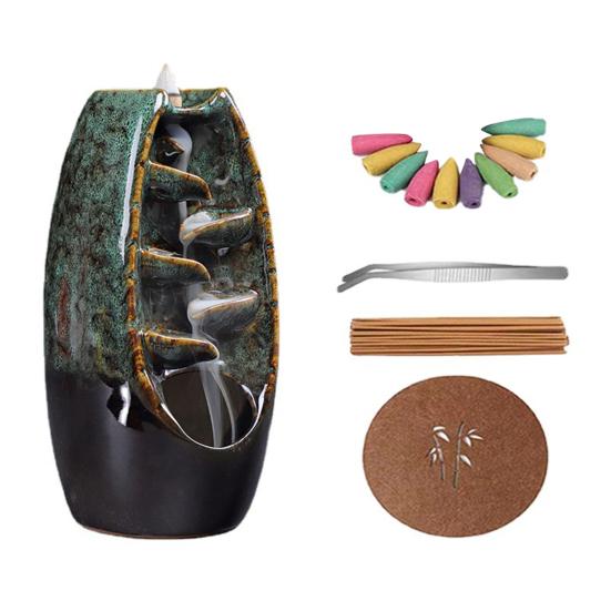 Курильница с обратным потоком и 10 конусами Креативный освежитель воздуха Водопад Благовония Конус