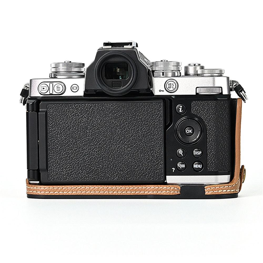 Получехол для камеры из ПУ кожи с принтом пальм для Nikon Zfc ZFC, крышка нижней части с отверстием для батареи и ремешком для руки