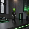 Hooded Alien Figure Wearing Hoodie Statue, 3D Printed Green Figurine, Collectible Sweatshirt Statue Sculpture, Sci-Fi Desktop Decoration Gift