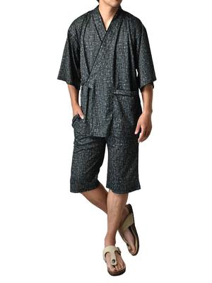 Jinbei Sweat Absorbent Quick Drying Yukata Easy Easy Room Wear Hybrid Jinbei C4R L Japanese 3 Black Series [Aruge] Men's / /