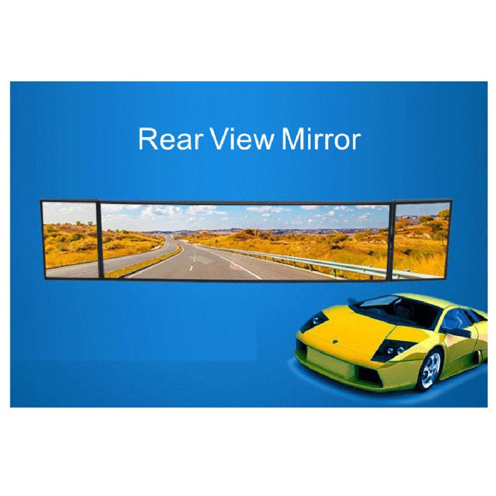 Car Panoramic Rearview Mirror Large 380Mm Curved Mirror 360° Rotation