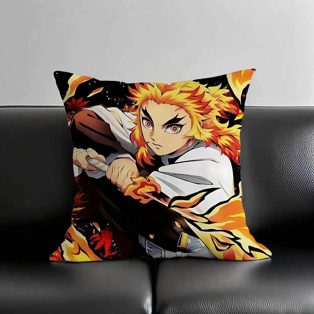 Крутая наволочка K-kyoujurou Rengoku, чехол для подушки, мягкая, милая, накидка на подушку для автомобиля, дивана, наволочка из полиэстера на молнии