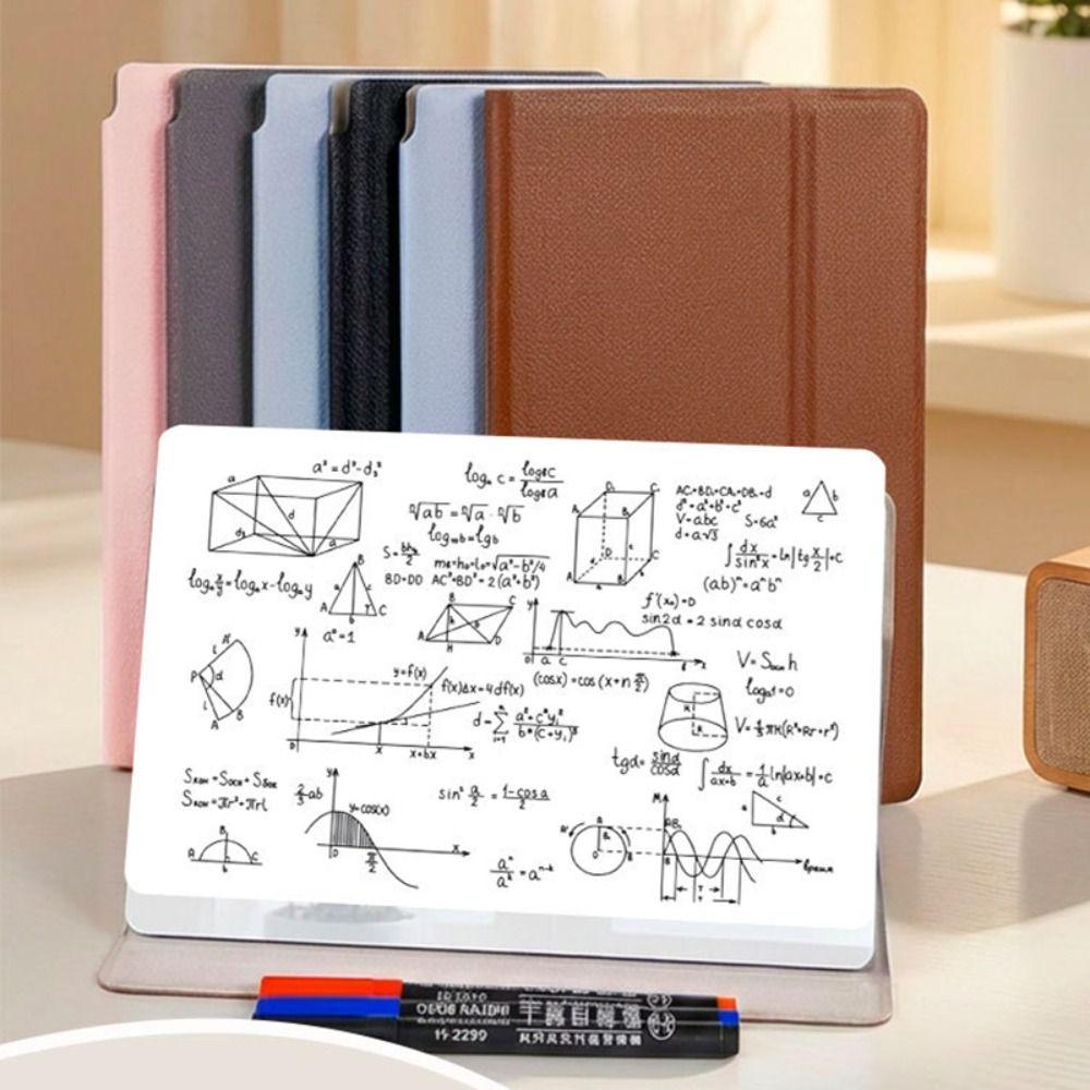 PU Leather Whiteboard Notebook Reusable Erasable Writing Board Whiteboard Desktop Using