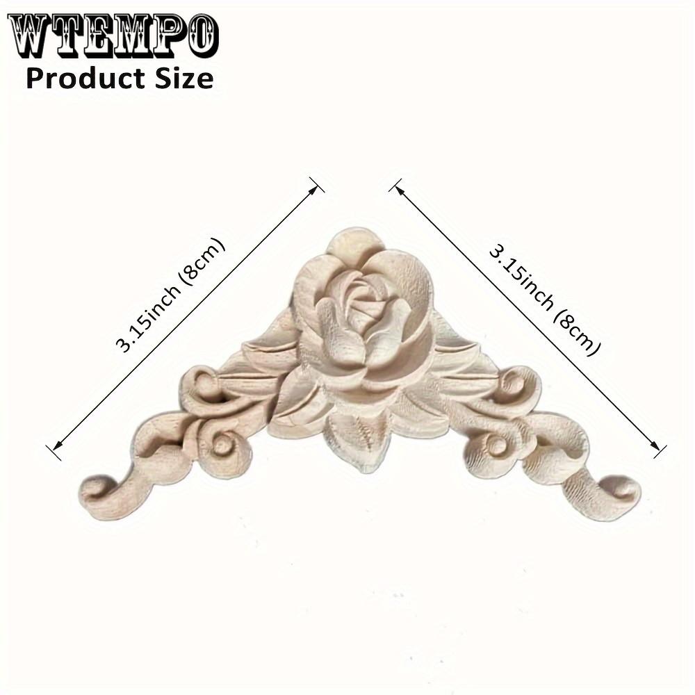 20 шт. незаконченных аппликаций с резьбой по дереву в виде роз, декоративные квадратные угловые элементы, 3,15" X 3,15", для самостоятельного изготовления мебели, гардероба и украшения шкафа