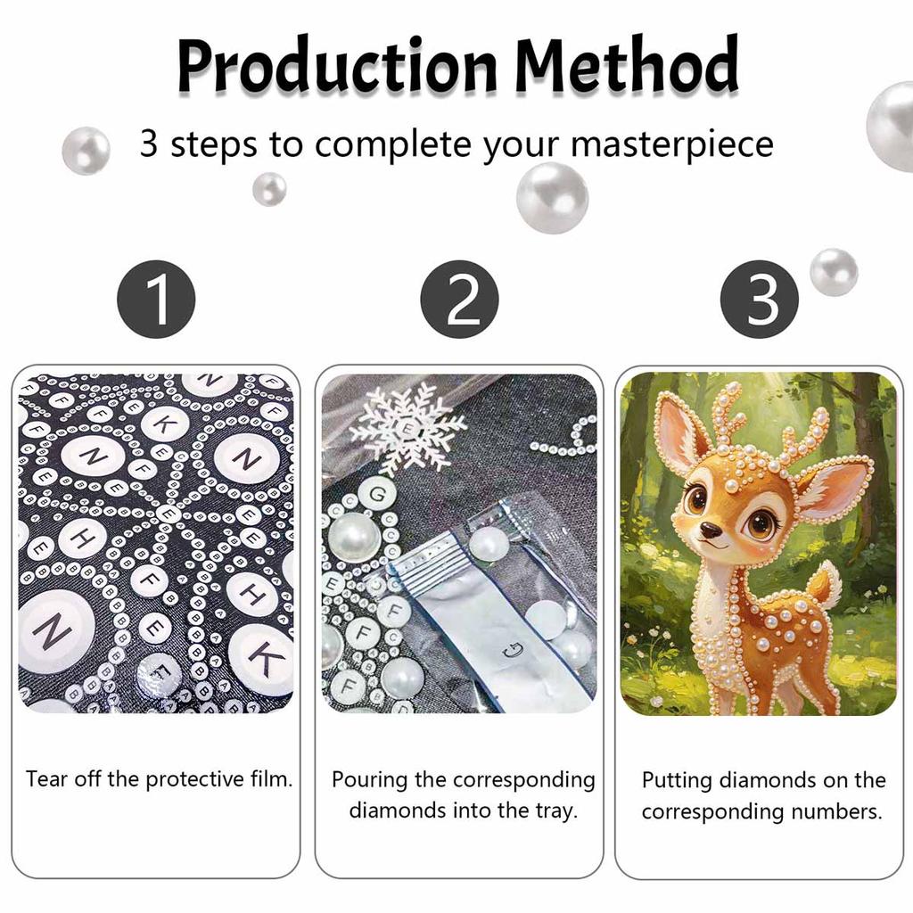 Pearl painting kit Forest Deer DIY home decoration painting wall art decor beads craft set