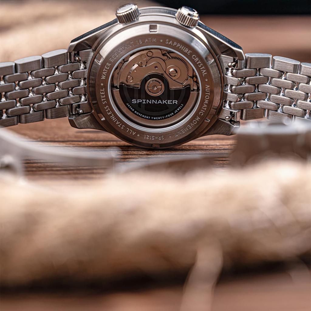 Bradner GMT Автоматические Автоматические 18 АТМ Водозащитные Сапфировое Стекло Черный [SPINNAKER] Часы, Автоматический Завод, Водостойкие, Стекло, Циферблат, SP-5121-55, Мужские [Оригинал]