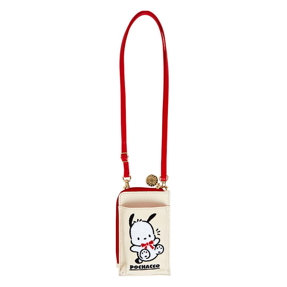 Sanrio Sanrio Pochacco Смартфон Плечо 35th Anniversary Красная Лента Мобильный Ремешок Pochacco Pochacco 35th Anniversary День Рождения Сумка через плечо Сумка