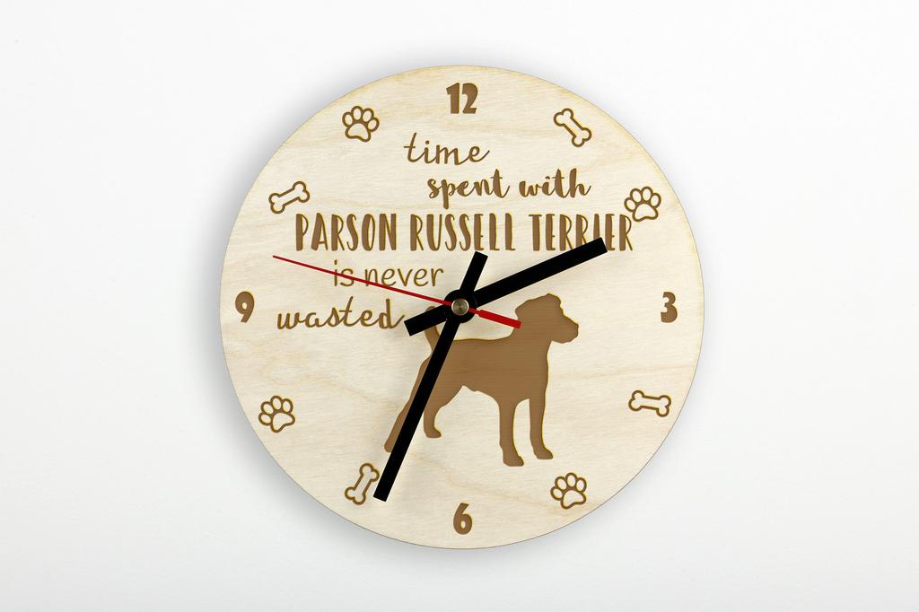 Parson Russell Terrier - clock with dog, wooden clock with engraving, personalised clock by Art-Dog