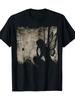 Enchanted Forest Fairy Art T-Shirt - Gothic Aesthetic with Silhouette Design, Short Sleeve Crew Neck, Casual Wear for Adults