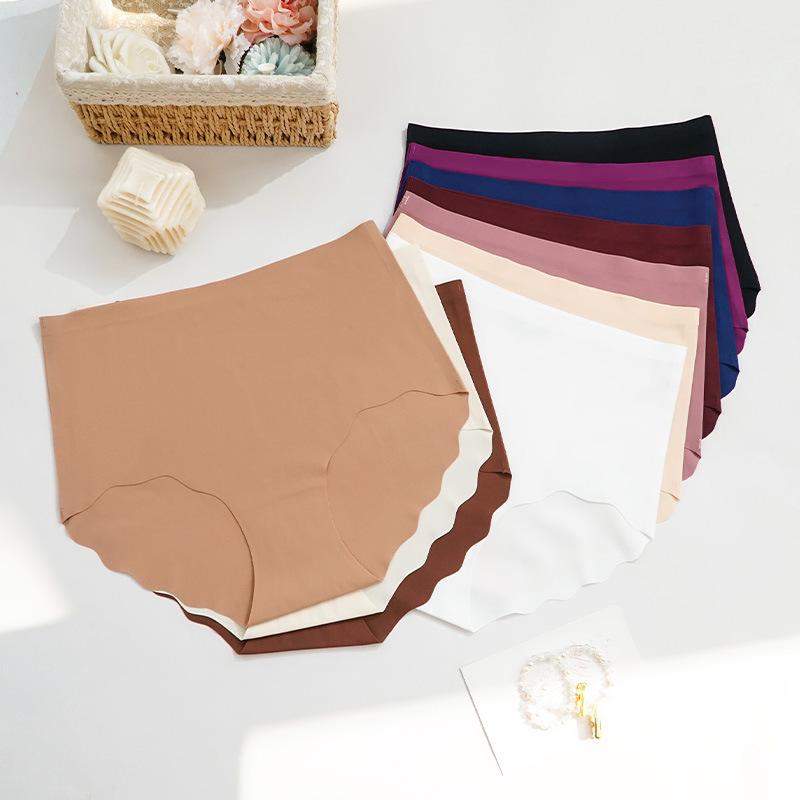 Сексуальные женские трусы большого размера с высокой талией и эффектом коррекции живота с модной волнистой кружевной отделкой, бесшовные трусы для йоги