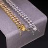 Stainless Steel Geometric Zircon Bracelet for Men Women Hop Style 12mm Wide Polished Gold Color  Jewelry Supply