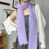 Solid Color Thin Long Scarves Soft Plush Y2K Girl Scarf Outdoor Mohair Women Scarf  Female