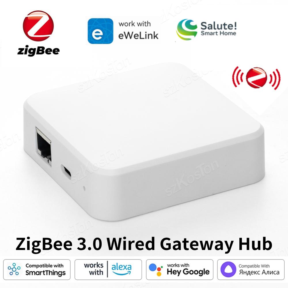 Приложение eWeLink Беспроводной шлюз ZigBee 3.0 Мост автоматизации умного дома Голосовое управление Работает с Alexa Google Alice Salute