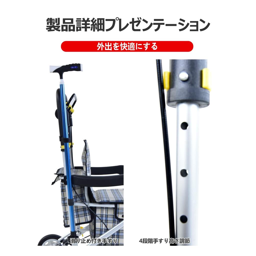 Серебряная автомобильная алюминиевая складная легкая ручная тележка для пожилых людей, стильное сиденье для сидения с функцией блокировки тормоза для покупок